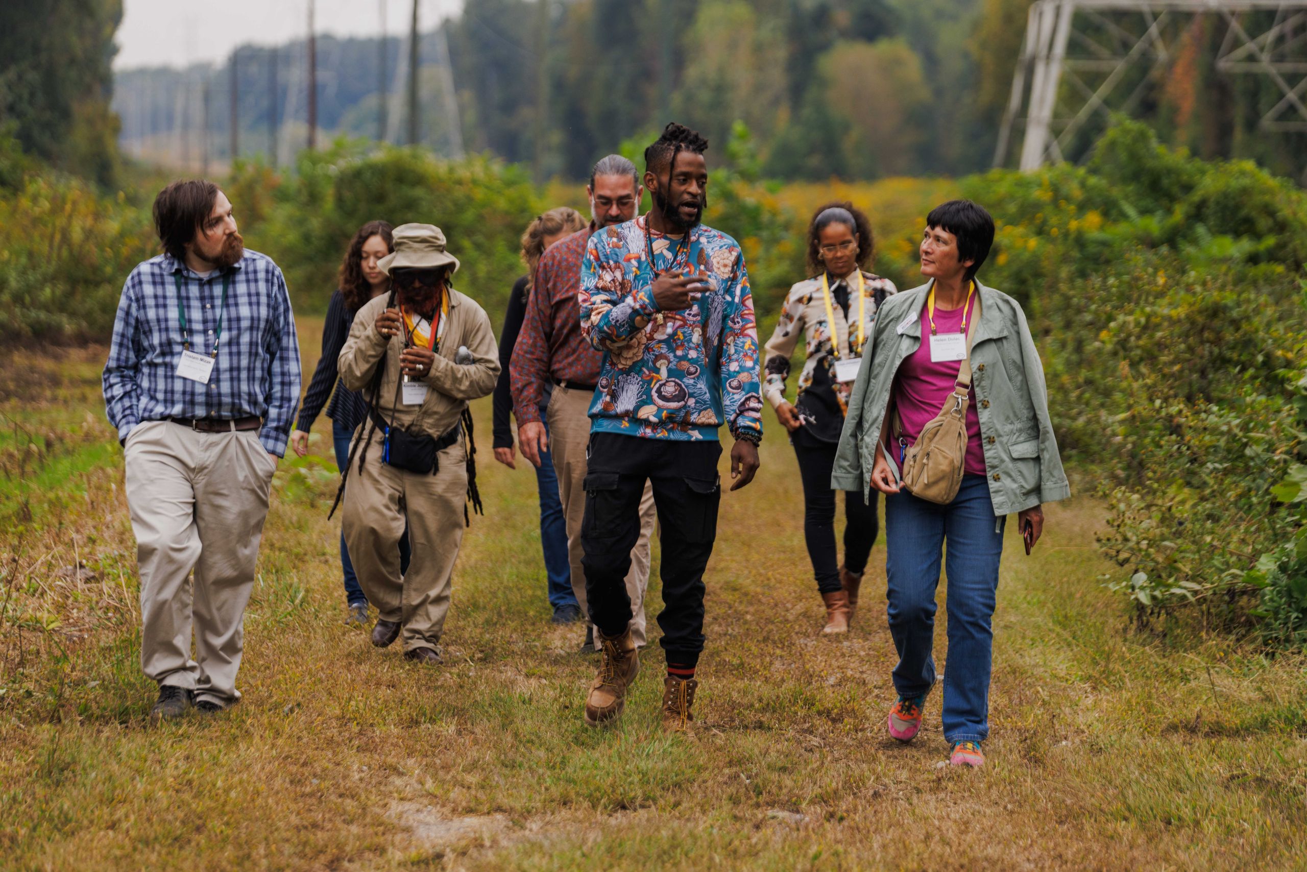 Chris Lemons shows attendees around Gratitude Botanical Farm as a part of NUag Atlanta Kick-off Meeting farm tours.